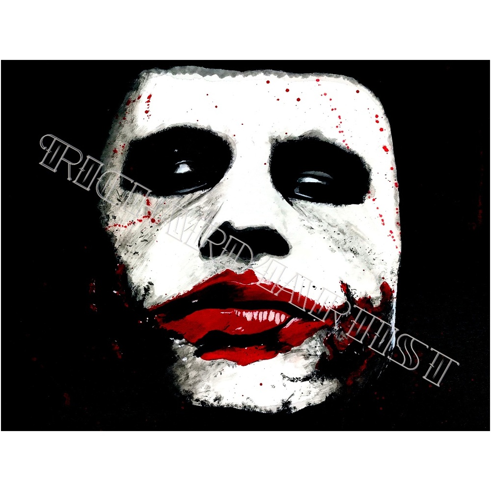 NWT Heath Ledger Joker Art PRINT Dark Knight Decor